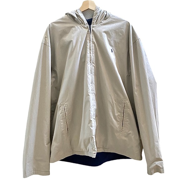 POLO BY RALPH LAUREN MEN’S 100% COTTON REVERSIBLE HOODED JACKET SIZE XL - Picture 3 of 16